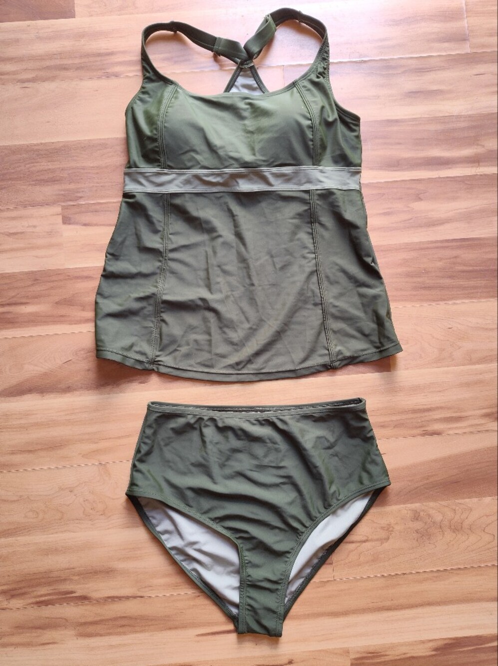 H&M Olive Green Two-Piece Tankini Swim Set